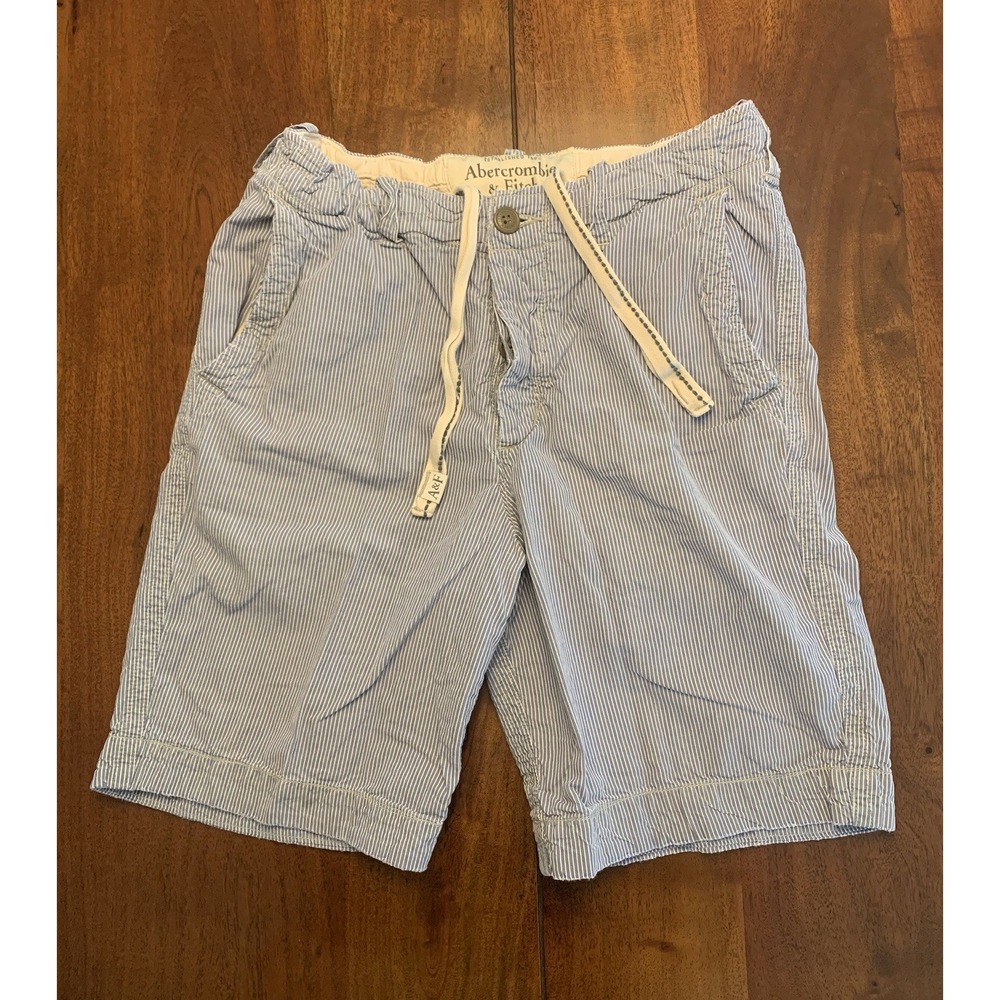 Abercrombie & Fitch Shorts Mens 29 Hickory Stripe Y2K Heavy Twill Drawstring A&F